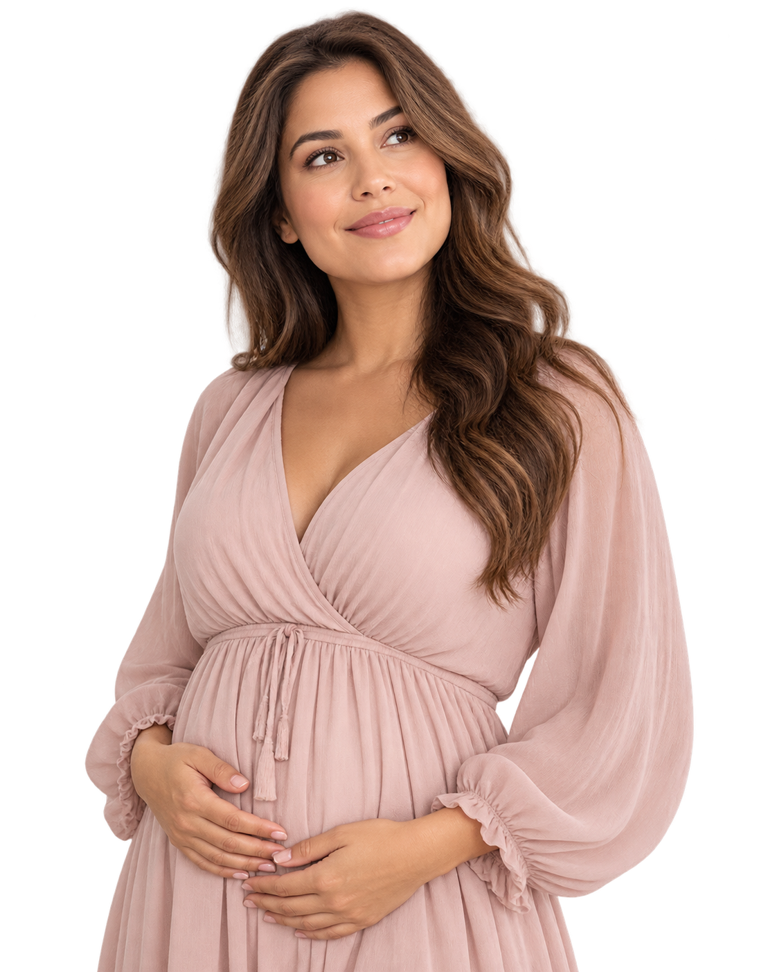 Pregnant woman smiling